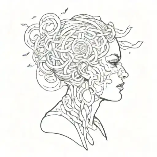 Overthinking paradox no words tattoo design idea
