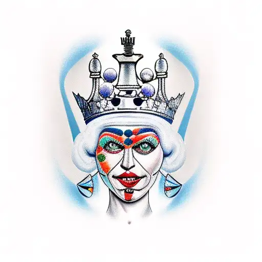 Queen of chess tattoo design idea