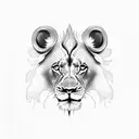 lion 3 cubs cross  tattoo design idea