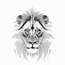 lion 3 cubs cross  tattoo design idea