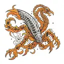 Scorpio constellation within rising phoenix tattoo design idea