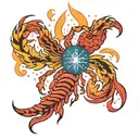 Scorpio constellation within rising phoenix tattoo design idea