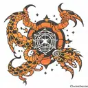 Scorpio constellation within rising phoenix tattoo design idea