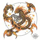 Scorpio constellation within rising phoenix tattoo design idea