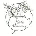 anniversary date tattoo design idea