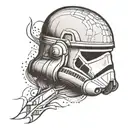 storm trooper helmet dot work half sleeve tattoo tattoo design idea