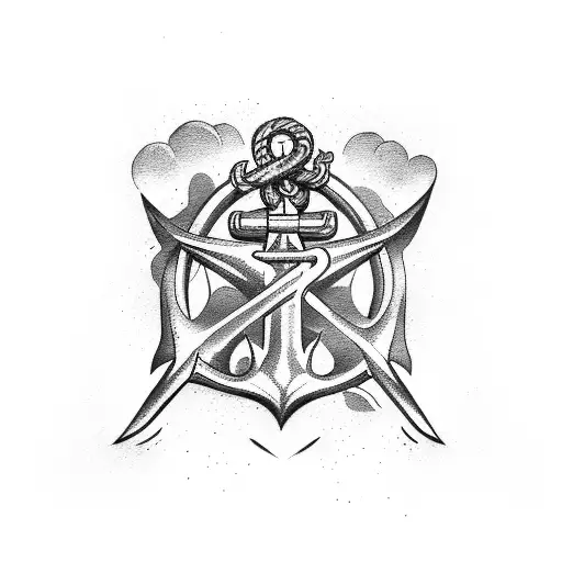 anchor with wings tattoo design idea