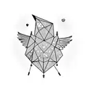 paper bird in cage tattoo design idea