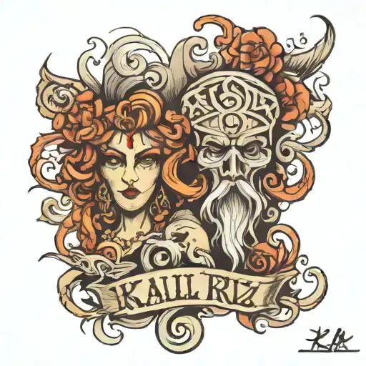 Kali and Kruz name written tattoo design idea
