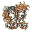 Kali and Kruz name written tattoo design idea