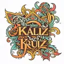 Kali and Kruz name written tattoo design idea