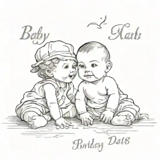 baby name and date of birth tattoo design idea