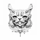 weimaner and devon rex tattoo design idea