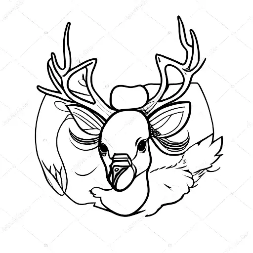 Deer antlers and a mallard duck tattoo design idea