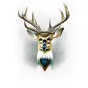 Deer antlers, bald eagle and a mallard duck tattoo design idea
