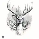 Deer antlers, bald eagle and a mallard duck tattoo design idea