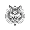 an animal that symbolizes strength and self-confidence, defender of its pack and that is accompanied by something that s tattoo design idea