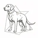 Labrador retriever inside triangle tattoo design idea