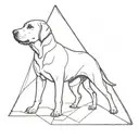 Labrador retriever inside triangle tattoo design idea
