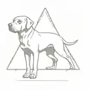 Labrador retriever inside triangle tattoo design idea