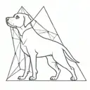 Labrador retriever inside triangle tattoo design idea