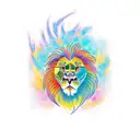phoenix lion  tattoo design idea
