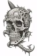 Rotting corpse impaled tattoo design idea