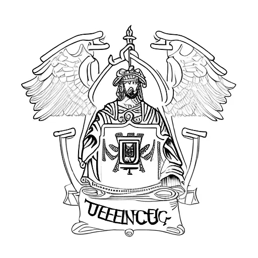 4 words "justice, wisdom , temperance, courage"  tattoo design idea