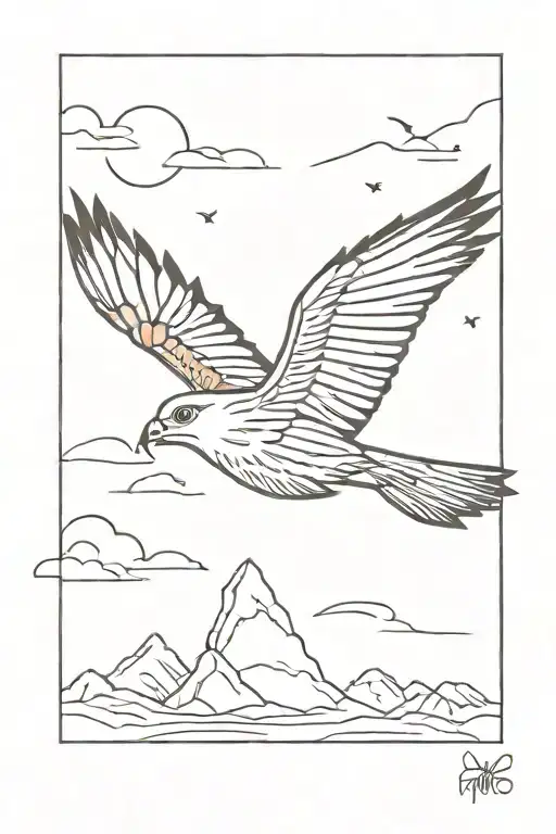 red kite flying tattoo design idea