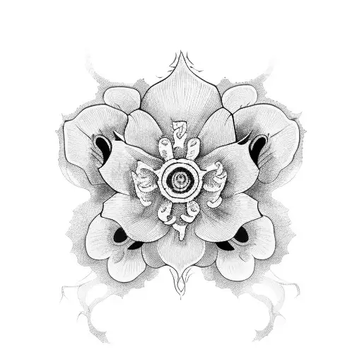 13 opium flowers tattoo design idea