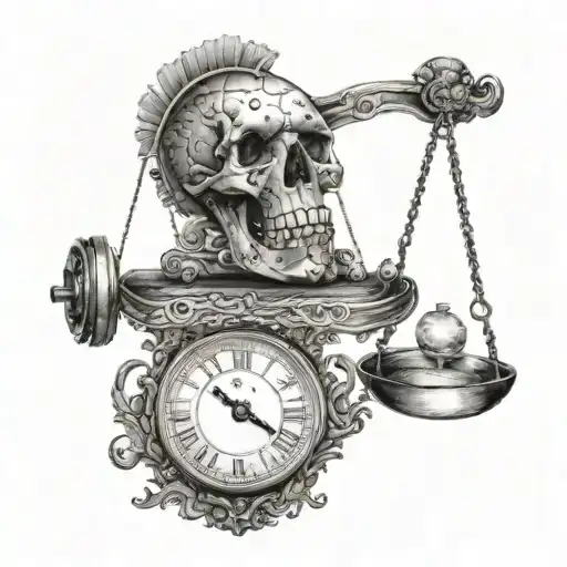 Weighing the heart and brain on the scales forming tattoo design idea