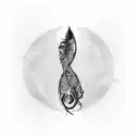 Infinity symbol with feather, paw prints and "family" word tattoo design idea