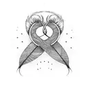 Infinity symbol with feather, paw prints and "family" word tattoo design idea
