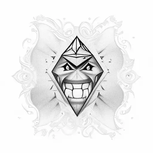 Diamond with text "smile like you haven't been hurt" tattoo design idea