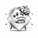 Diamond with text "smile like you haven't been hurt" tattoo design idea