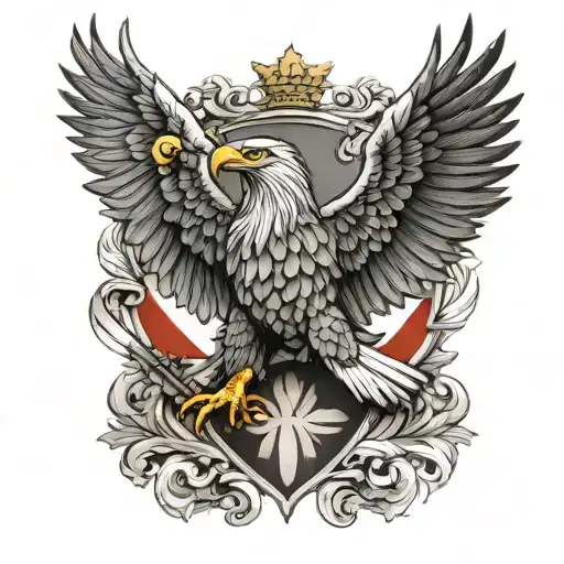 i want the serbian eagle with handguns in it claws, and i want the eagle to symbolize the (Samo sloga srbina spasava) tattoo design idea