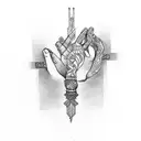 Create hand tattoo design with friendship theme, include this text "ajinkya" and "Anand" tattoo design idea