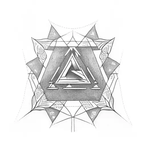 tattoo with a maximum of 3 runes in a triangle, the runes should be specific to a math teacher tattoo design idea