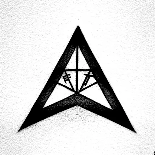 tattoo with a maximum of 3 runes in a triangle, the runes should be specific to a math teacher tattoo design idea