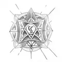 tattoo with a maximum of 3 runes in a triangle, the runes should be specific to a math teacher tattoo design idea