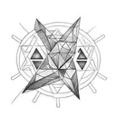 tattoo with a maximum of 3 runes in a triangle, the runes should be specific to a math teacher tattoo design idea