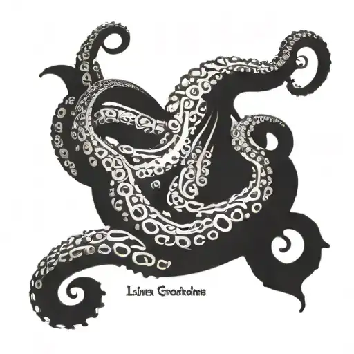 Octopus tentacles with latin words within tattoo design idea