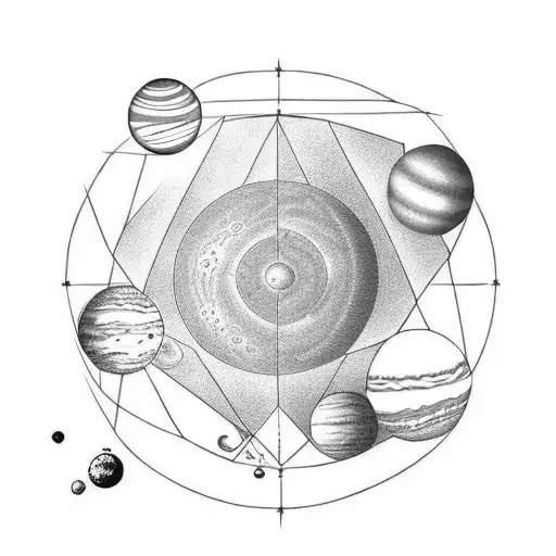solar system tattoo design idea