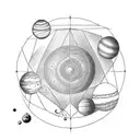 solar system tattoo design idea