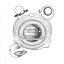 solar system tattoo design idea