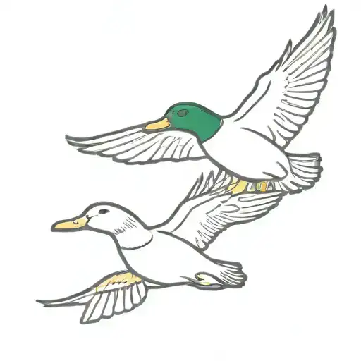 mallard ducks flying tattoo design idea