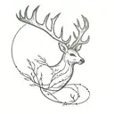 deer antlers with turkey tracks and ducks flying away tattoo design idea