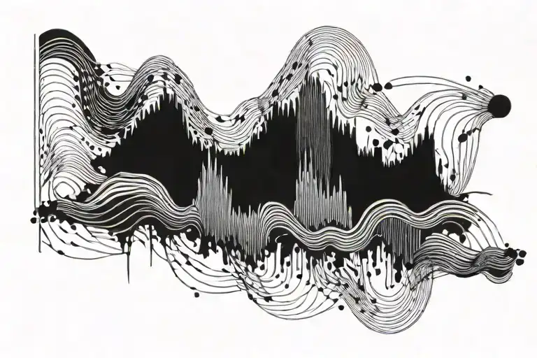 Tattoo of a sound wave of the song ''Mark Knight ft. Skin - Nothing Matters (Noisia Remix)''  tattoo design idea