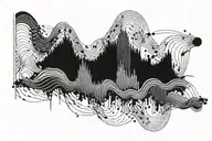 Tattoo of a sound wave of the song ''Mark Knight ft. Skin - Nothing Matters (Noisia Remix)''  tattoo design idea