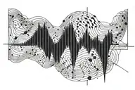 Tattoo of a sound wave of the song ''Mark Knight ft. Skin - Nothing Matters (Noisia Remix)''  tattoo design idea